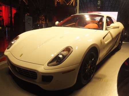 ABU DHABI, UAE - DEC 22  Ferrari car on display at Ferrari World on Yas Island in Abu Dubai in the UAE on December 22, 2011  Ferrari World is the largest indoor amusement park in the world のeditorial素材