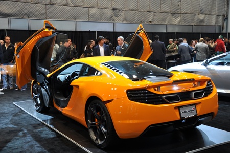 NEW YORK - APRIL 11: McLaren exhibit on display at the 2012 New York International Auto Show running from April 6-15, 2012 in New York, NY.のeditorial素材