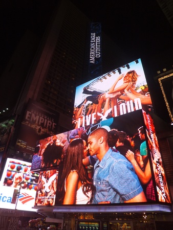 NEW YORK CITY - MAY 26: Times Square, featured with Broadway Theaters and animated LED signs, is a symbol of New York City and the United States, on May 26, 2012 in Manhattan, New York City (USA)のeditorial素材