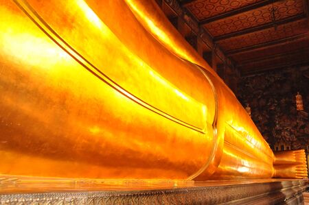 Wat Pho  Reclining Buddha  in Bangkok, Thailandの写真素材