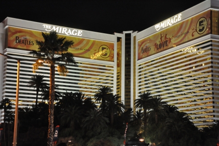 AS VEGAS - DECEMBER 5: Mirage Hotel and Casino on December 5, 2012 on the Strip in Las Vegas, Nevada. An artificial volcano along the Strip that "erupts" nightly from 8 pm to midnight on the hour.のeditorial素材