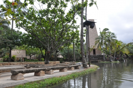 OAHU, HAWAII - DEC 26  Polynesian Cultural Center in Oahu, Hawaii, as seen on December 26, 2012  The center is owned by the The Church of Jesus Christ of Latter-day Saints  LDS Church  のeditorial素材