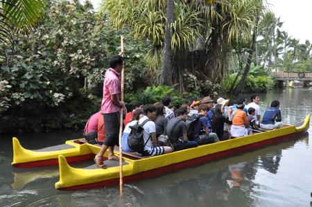 Polynesian Cultural Center in Laie, Oahu, Hawaiiのeditorial素材