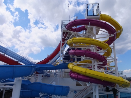 Water Slide on a Cruise Shipの写真素材