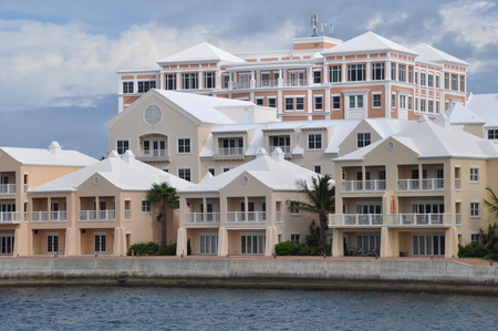 Downtown Hamilton in Bermudaの写真素材