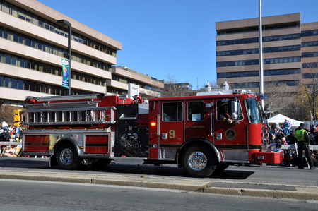 STAMFORD, CONNECTICUT - NOV 24  The 20th annual UBS Thanksgiving Parade Spectacular, in Stamford,...