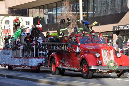 STAMFORD, CONNECTICUT - NOV 24  The 20th annual UBS Thanksgiving Parade Spectacular, in Stamford,...