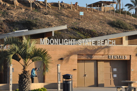 Moonlight State Beach in Encinitas, Californiaのeditorial素材