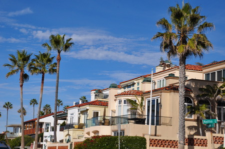 Pacific and Mission Beach areas in Californiaのeditorial素材