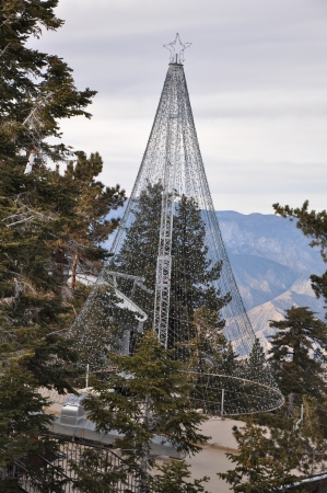 View of Palm Springs from the Aerial Tramway in Californiaの写真素材
