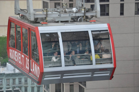 Roosevelt Island cable tram car in New York City