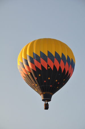 PLAINVILLE, CT - AUG 29: Balloon launch at dawn at the 2015 Plainville Fire Company Hot Air Balloon Festival held from August 28-30, 2015. Thousands of people attended this festival in its 31st year.のeditorial素材