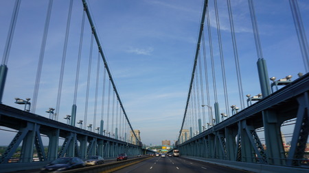 Benjamin Franklin Bridge in Philadelphia, USAの写真素材