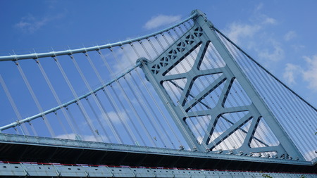 Benjamin Franklin Bridge in Philadelphia, USAの写真素材