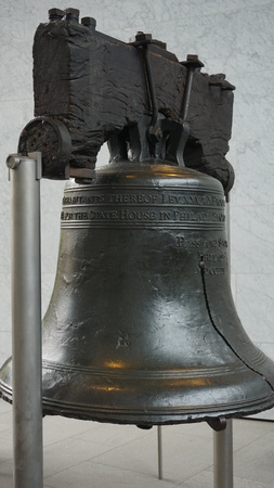 PHILADELPHIA - MAY 9: The Liberty Bell Center housing the symbol of American independence in Philadelphia, on May 9, 2015. The bell originally cracked when first rung after arrival in Philadelphia.のeditorial素材
