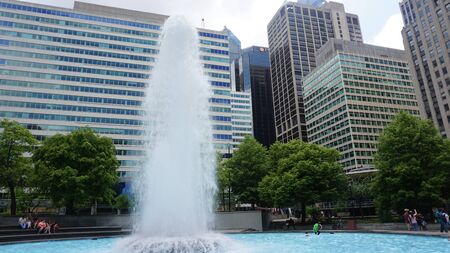 PHILADELPHIA, USA - MAY 10: Fountain at LOVE Park in Philadelphia, USA, as seen on May 10, 2015. The park is nicknamed Love Park for Robert Indiana's Love sculpture which overlooks the plaza.のeditorial素材