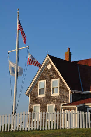 Nobska Lighthouse at Woods Hole on Cape Cod in Massachusettsのeditorial素材