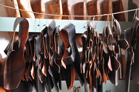 Shoemaker in Colonial Williamsburg, Virginiaの写真素材