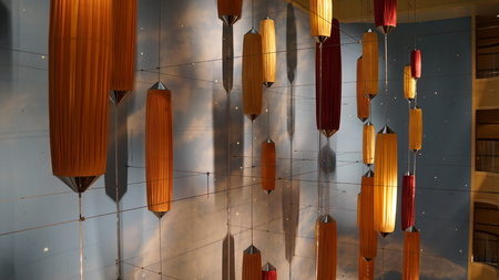 Atrium on the Carnival Breeze docked in Miami, Floridaのeditorial素材