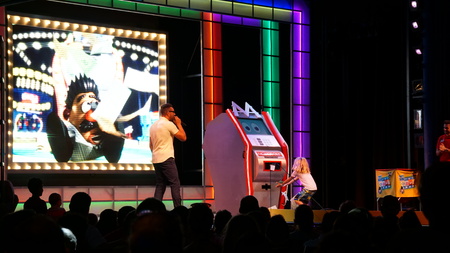 Game show aboard the Carnival Breeze docked in Miami, Floridaのeditorial素材