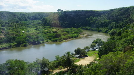 Chavon River flowing through La Romana in the Dominican Republicのeditorial素材