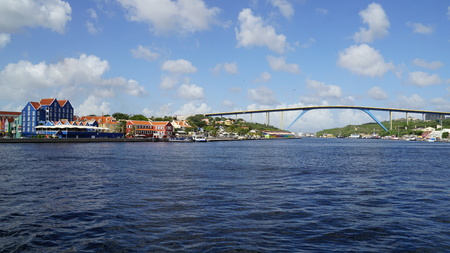 Queen Juliana bridge in Willemstad, Curacaoのeditorial素材