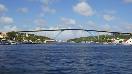 Queen Juliana bridge in Willemstad, Curacaoのeditorial素材