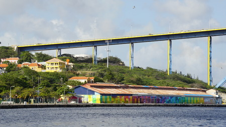 Queen Juliana bridge in Willemstad, Curacaoのeditorial素材