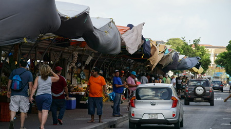 View of Willemstad in Curacaoのeditorial素材