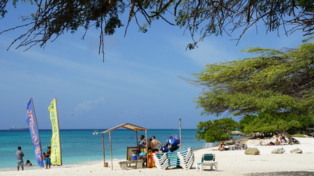 Eagle Beach in Oranjestad, Arubaのeditorial素材