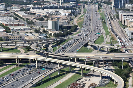 Aerial view of Dallas, Texas, from the Reunion Tower Observation Deckのeditorial素材