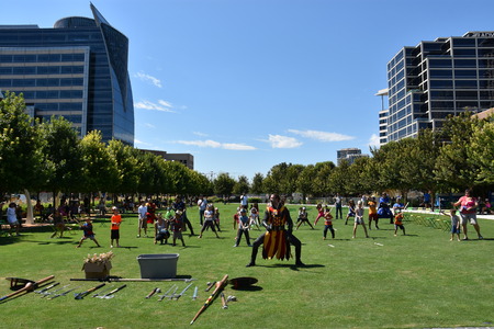 Klyde Warren Park in Dallas, Texasのeditorial素材