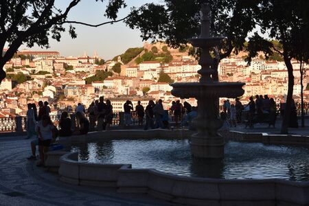 View of Lisbon (from Bairro Alto) in Portugalのeditorial素材