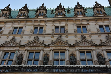 Hamburg Rathaus (City hall or Town hall) in Germanyの写真素材