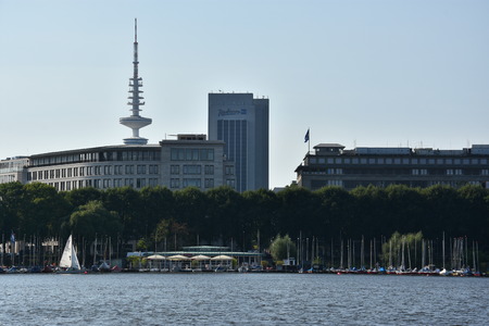Lake Alster in Hamburg, Germanyのeditorial素材