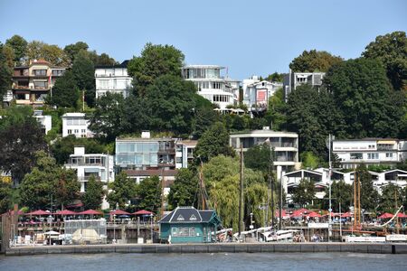 Homes around Port of Hamburg in Germanyのeditorial素材