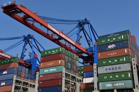 Port of Hamburg in Germanyのeditorial素材