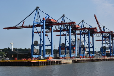 Port of Hamburg in Germanyのeditorial素材