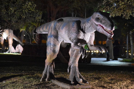 Dinosaur Park at Dubai Garden Glow in Dubai, UAE, as seen on Dec 8, 2016のeditorial素材