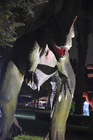 Dinosaur Park at Dubai Garden Glow in Dubai, UAE, as seen on Dec 8, 2016のeditorial素材
