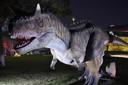 Dinosaur Park at Dubai Garden Glow in Dubai, UAE, as seen on Dec 8, 2016のeditorial素材