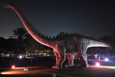 Dinosaur Park at Dubai Garden Glow in Dubai, UAE, as seen on Dec 8, 2016のeditorial素材