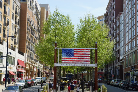 Welcome to the American Way at National Harbor in Oxon Hill, Marylandのeditorial素材