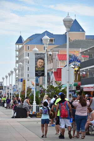 Boardwalk in Ocean City, Marylandのeditorial素材