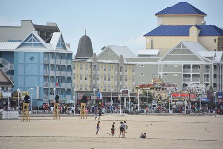 Boardwalk in Ocean City, Marylandのeditorial素材