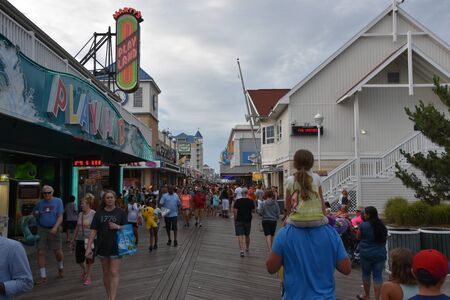 Boardwalk in Ocean City, Marylandのeditorial素材