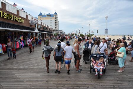 Boardwalk in Ocean City, Marylandのeditorial素材