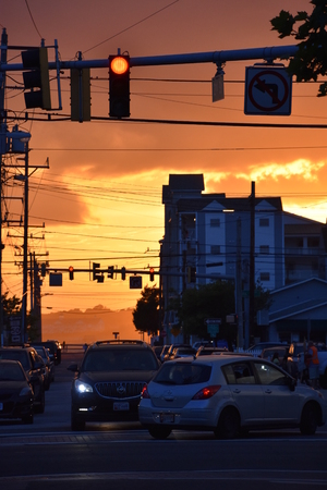 Sunset in Ocean City, Marylandのeditorial素材