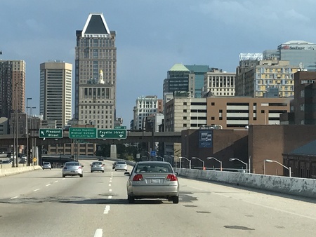 View of downtown Baltimore, around the Inner Harbor, in Marylandのeditorial素材