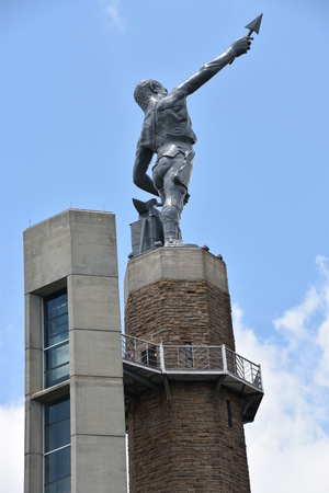 Vulcan, the largest cast iron statue in the world, in Birmingham, Alabamaのeditorial素材